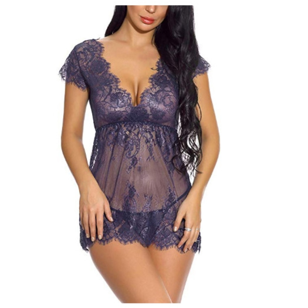 Lace Babydoll  One Piece Mesh Teddy Lingerie